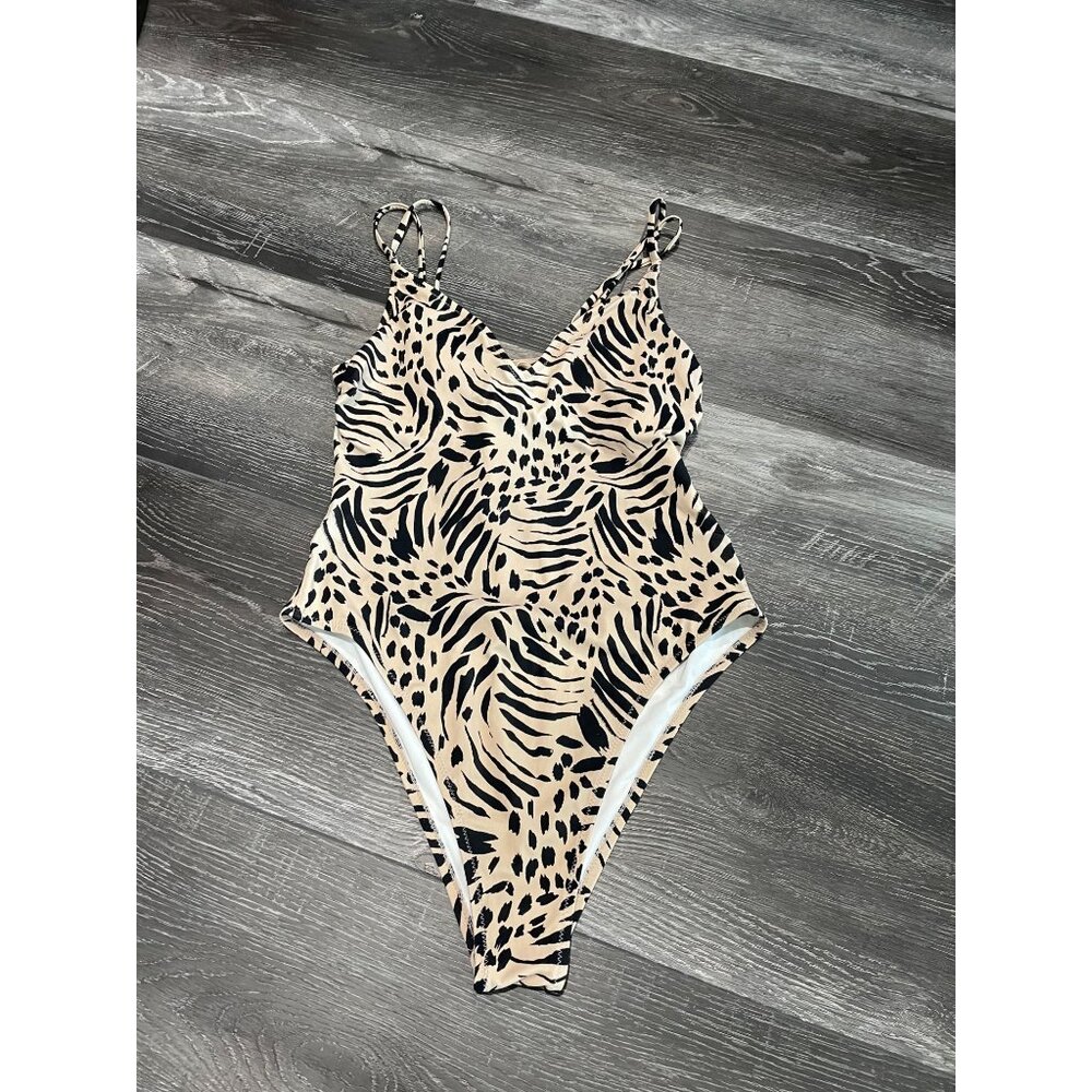 Shade & Shore Women's Double Strap Tie Back Monokini One Piece Swimsuit